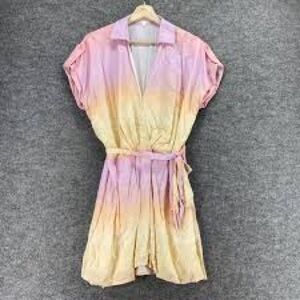 Gianni Bini Pink and Yellow Ombré Wrap Dress
